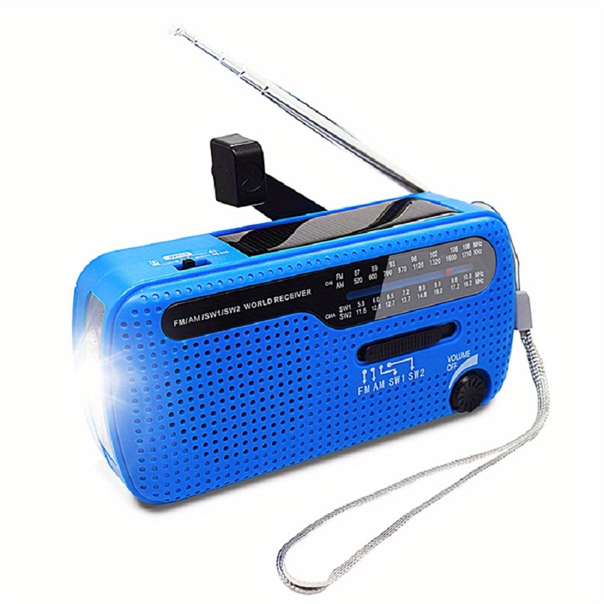 emergency radio solar hand crank powered radio am fm sw with led flashlight mobile phone charging and sos alarm details 1