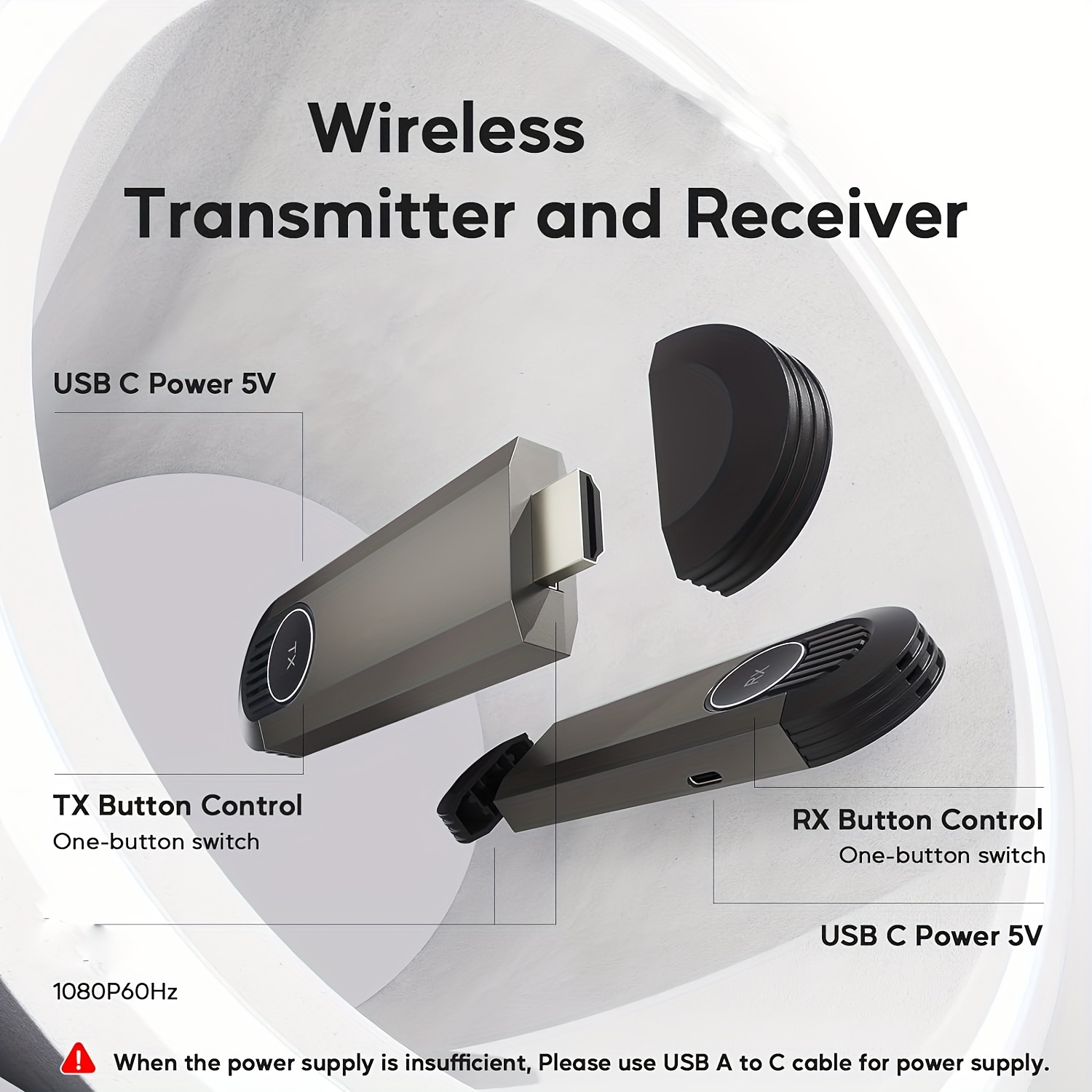 wireless hd transmitter and receiver 2 4g 5g dual band plug play wireless hd extender kit hd adapter dongle support or ultra hd streaming video audio from laptop pc to hdtv projector details 0