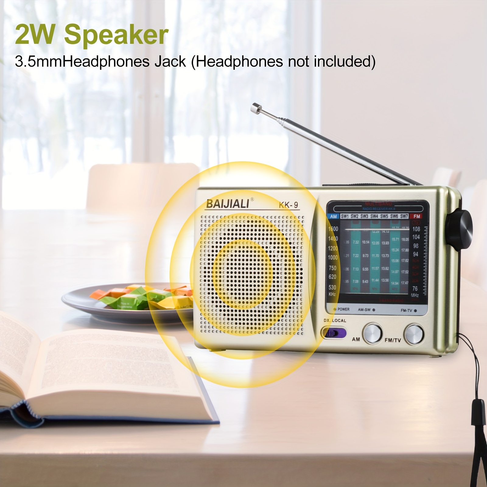 2w loud speaker portable radio am fm sw tv headphone jack handy radio with loud speaker usb powered operated radio or 2 aa battery for indoor outdoor camping and emergency use details 2