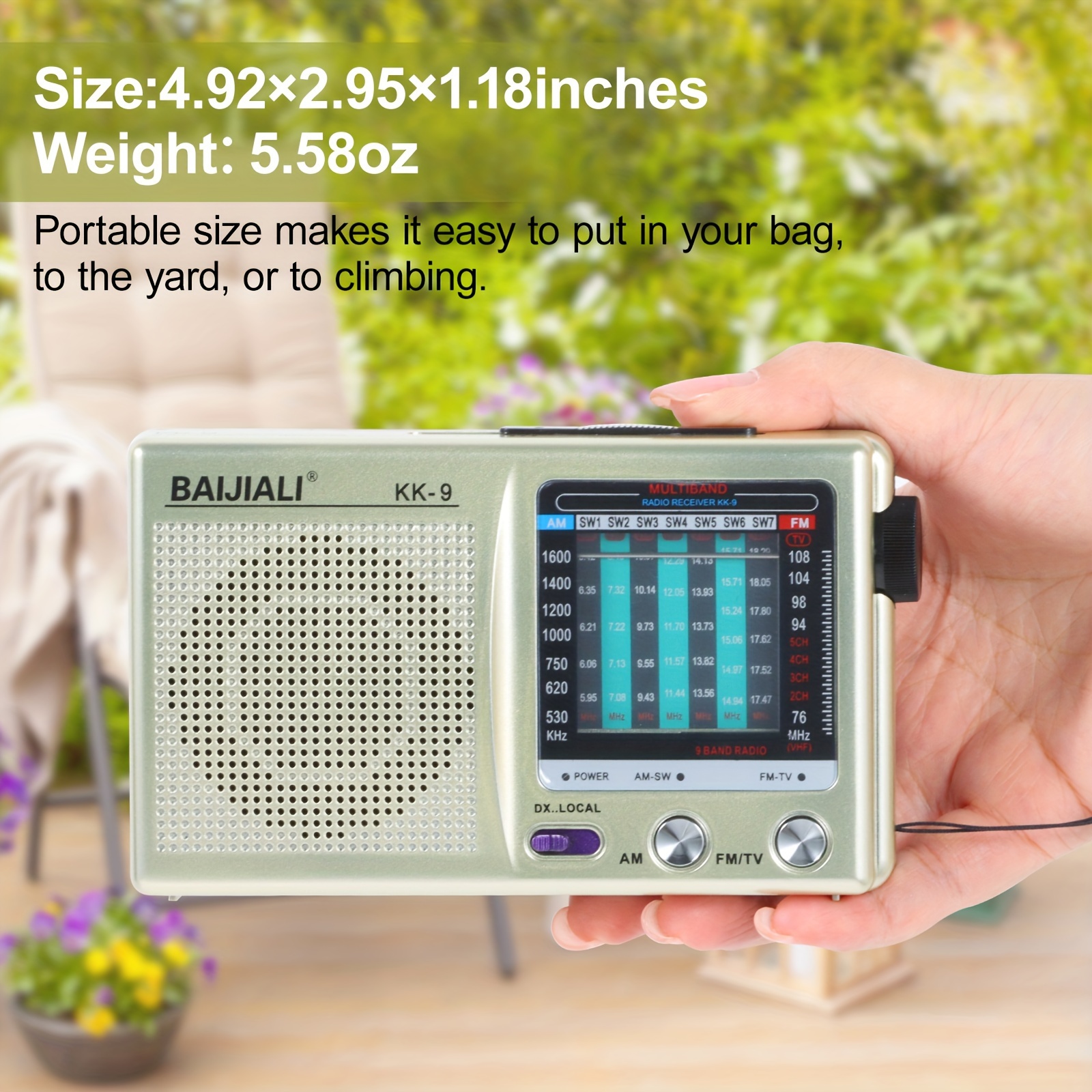 2w loud speaker portable radio am fm sw tv headphone jack handy radio with loud speaker usb powered operated radio or 2 aa battery for indoor outdoor camping and emergency use details 8