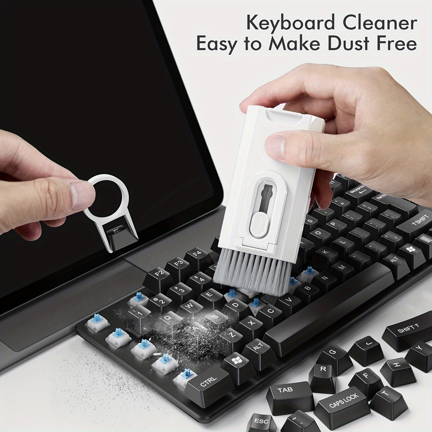 eight in one cleaning kit for computer keyboard headphone cleaning brush tablet and mobile phone cleaning tool keycap remover set details 1