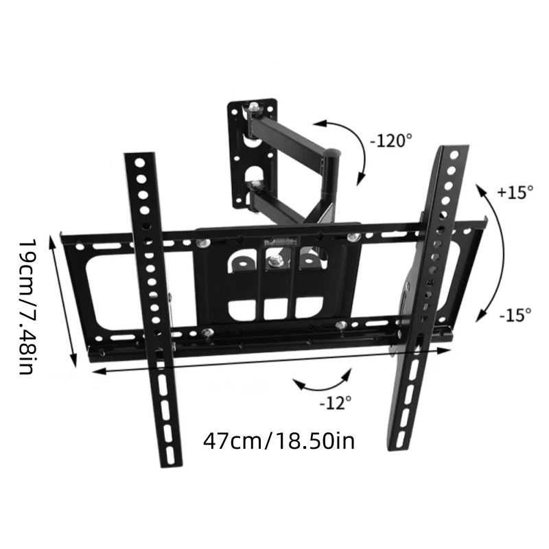  tv wall mount for 32 55 inch flat curved tvs heavy duty single articulating arms tv bracket up to vesa 400x400mm and 110 23lbs support swivel 160 tilt 15 level adjustment details 2