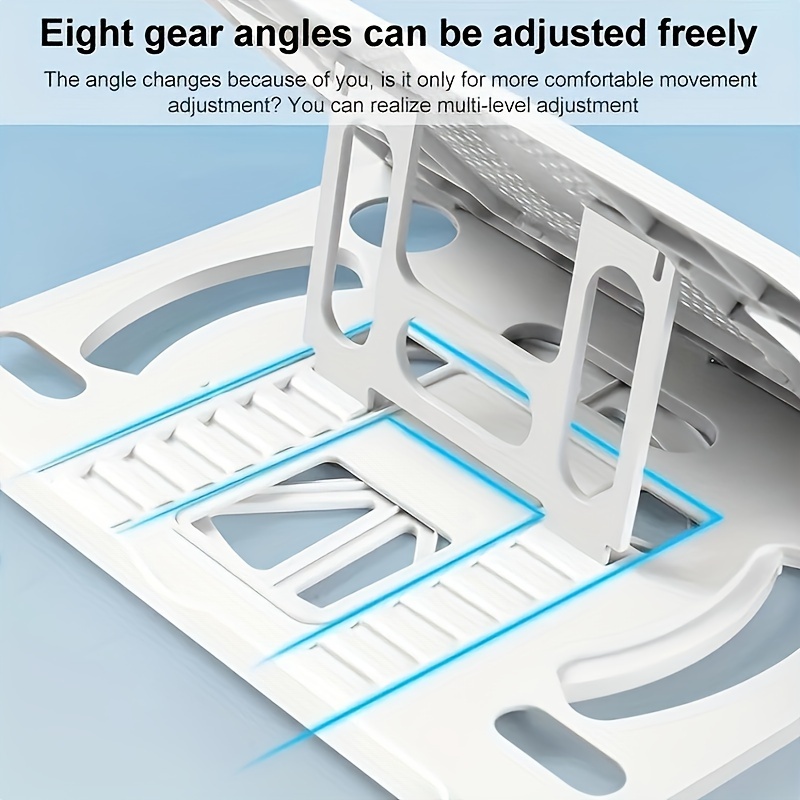 portable laptop tablet stand adjustable foldable rotatable cooling riser with desktop height boost pad details 1