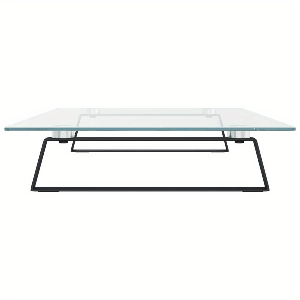 ergonomic monitor stand with tempered glass top construction and built in storage space stylish and practical solution for your workspace details 3