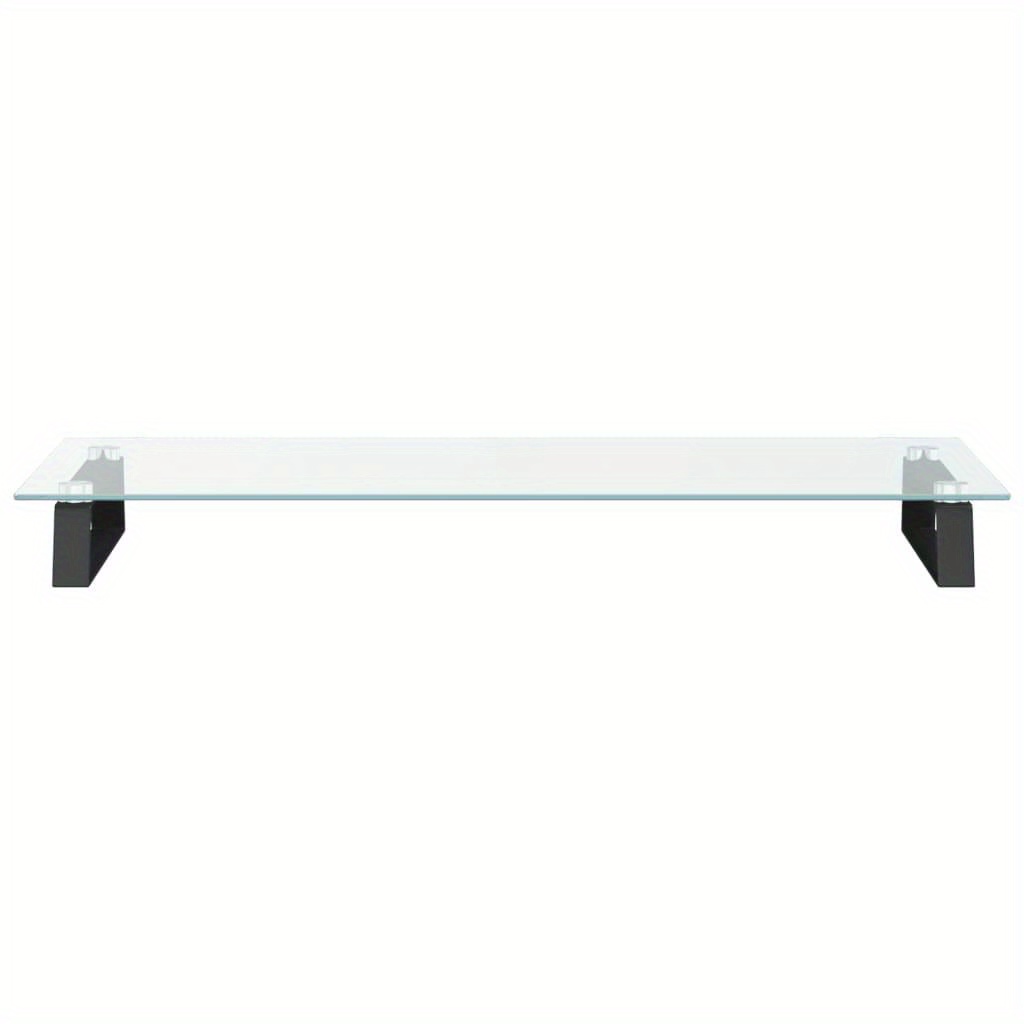 ergonomic monitor stand with tempered glass top construction and built in storage space stylish and practical solution for your workspace details 5