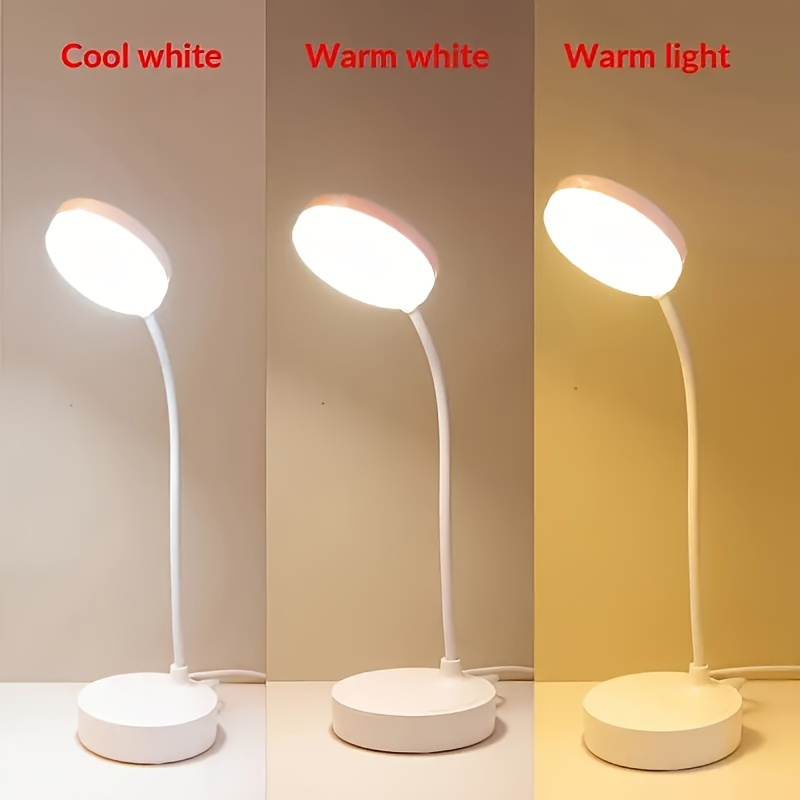 touch controlled led desk lamp with usb charging port 3 adjustable brightness levels sleek white design details 1