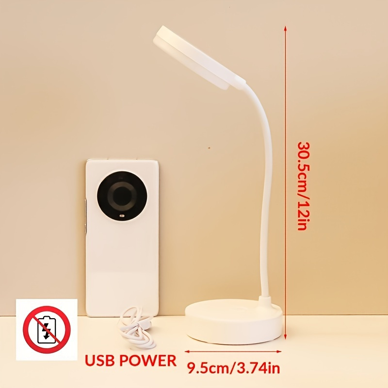 touch controlled led desk lamp with usb charging port 3 adjustable brightness levels sleek white design details 2