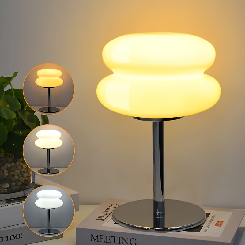 vintage mushroom shaped table lamp retro   century modern design usb powered led lighting adjustable brightness suitable for bedside or living room details 1