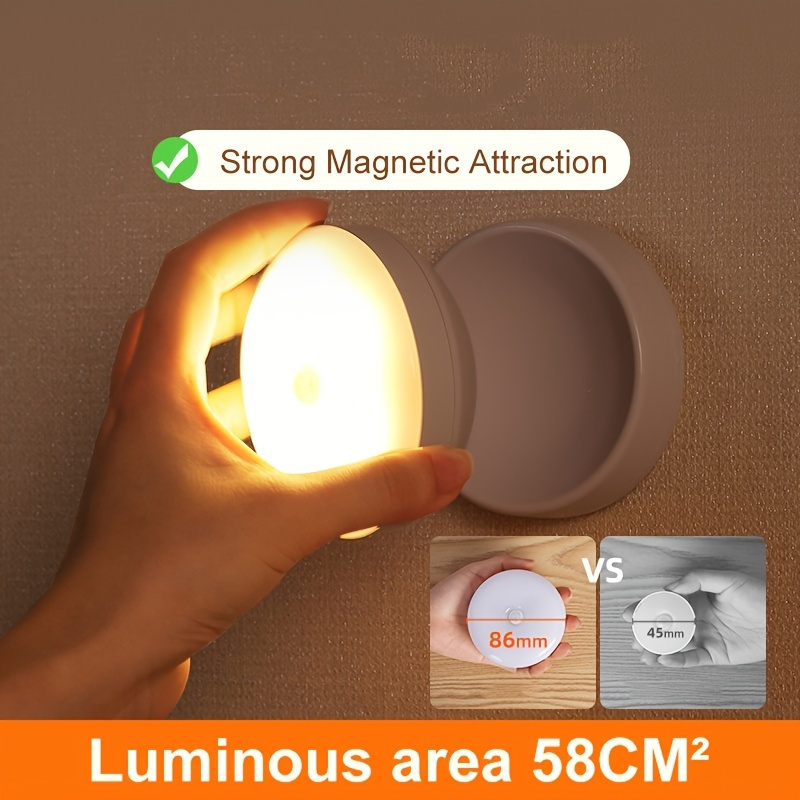 1pc motion sensor night light 6 led suitable for bedrooms corridors and cabinets handheld wall mounted night light details 2