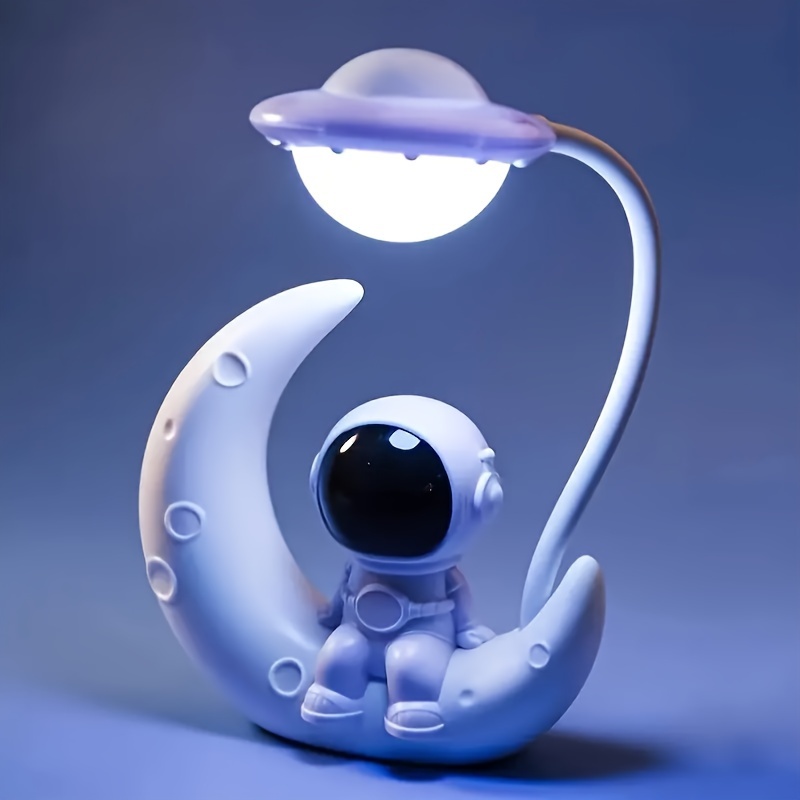 astronaut moon design night light creative spaceman desktop small table lamp gift for halloween christmas thanksgiving day details 0