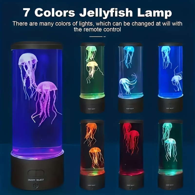 1pc color changing jellyfish lava lamp battery or usb powered smart home light details 2