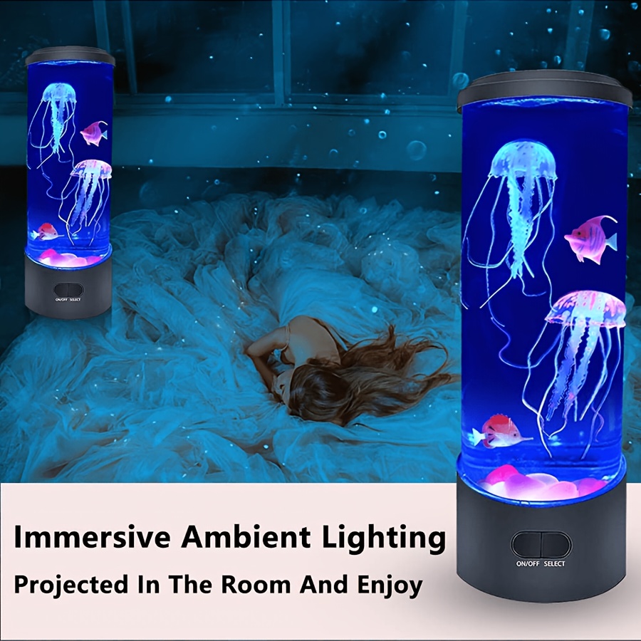 1pc color changing jellyfish lava lamp battery or usb powered smart home light details 3