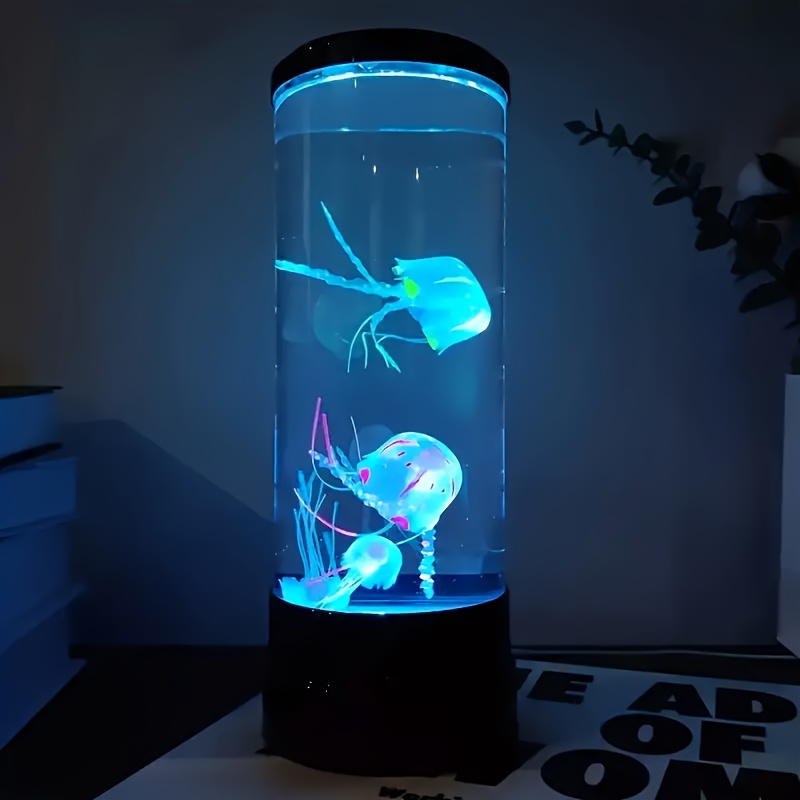 1pc color changing jellyfish lava lamp battery or usb powered smart home light details 5