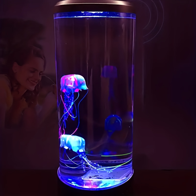 1pc color changing jellyfish lava lamp battery or usb powered smart home light details 6