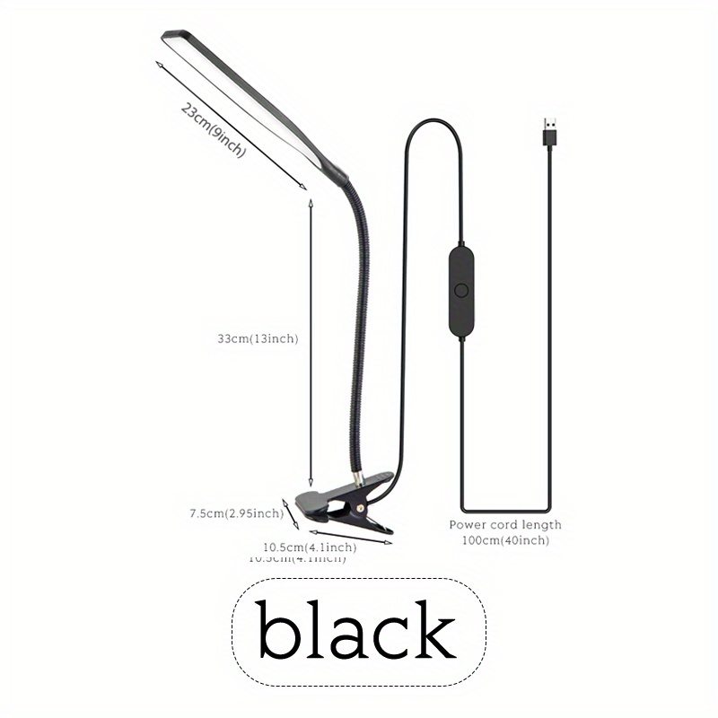 desk lamp clip   desk light for home office usb reading lamp with led flexible gooseneck for bed headboard craft computer video call details 3