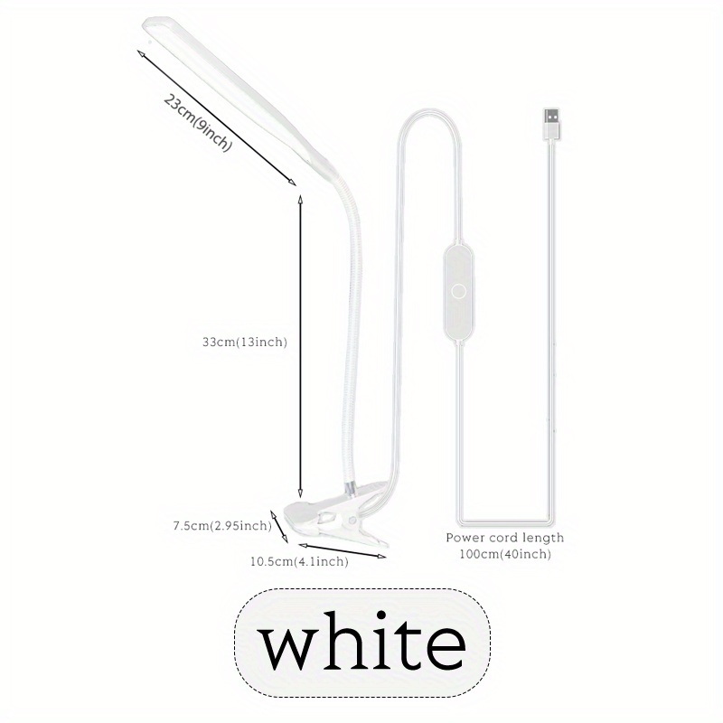 desk lamp clip   desk light for home office usb reading lamp with led flexible gooseneck for bed headboard craft computer video call details 4