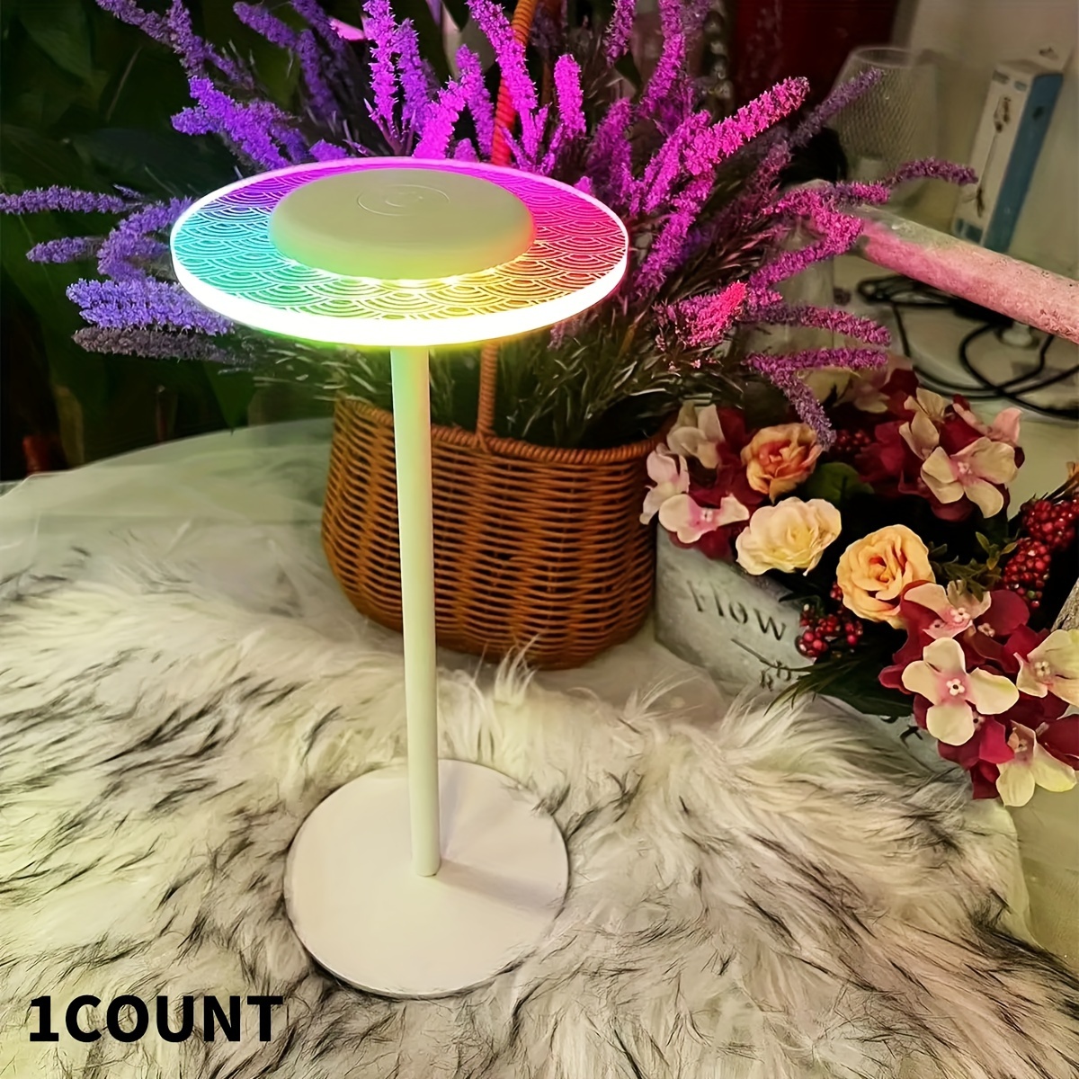 1pc creative decorative acrylic table lamp rgb desktop ambience light light luxury nightlight touch usb charging bedside lamp suitable for bedroom room home decoration details 0