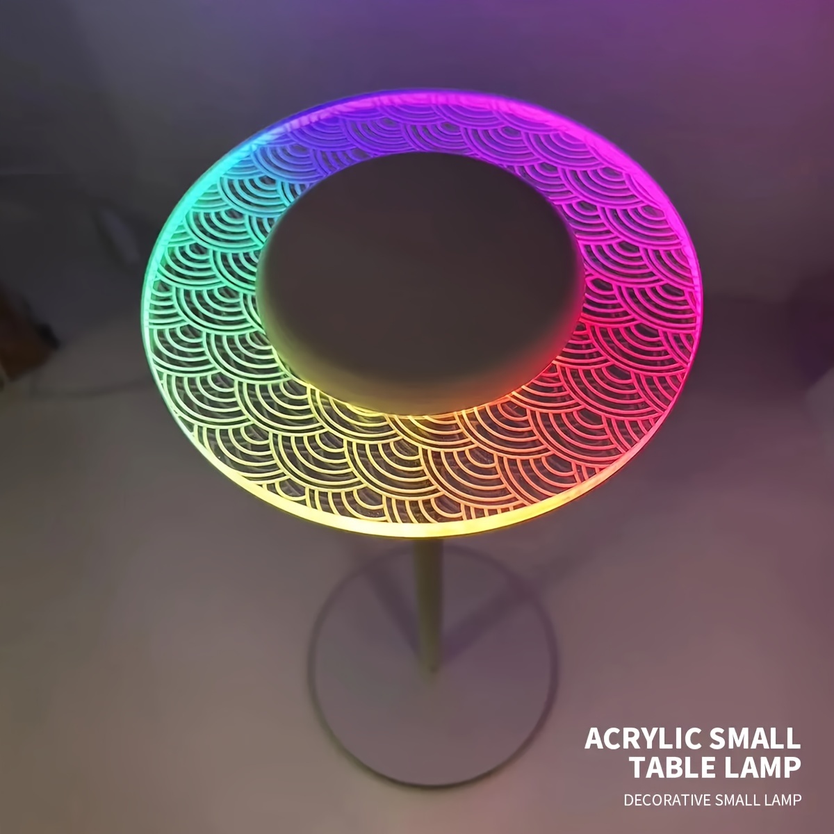 1pc creative decorative acrylic table lamp rgb desktop ambience light light luxury nightlight touch usb charging bedside lamp suitable for bedroom room home decoration details 3