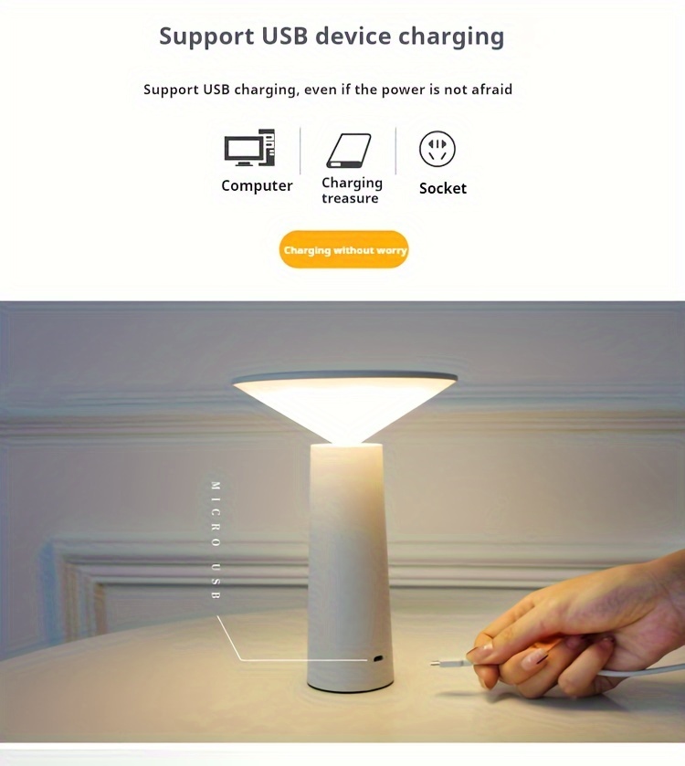 led desk lamp bedroom bedside nordic modern minimalist decoration atmosphere usb rechargeable small night lamp outdoor indoor desk lamp desk lamp details 8