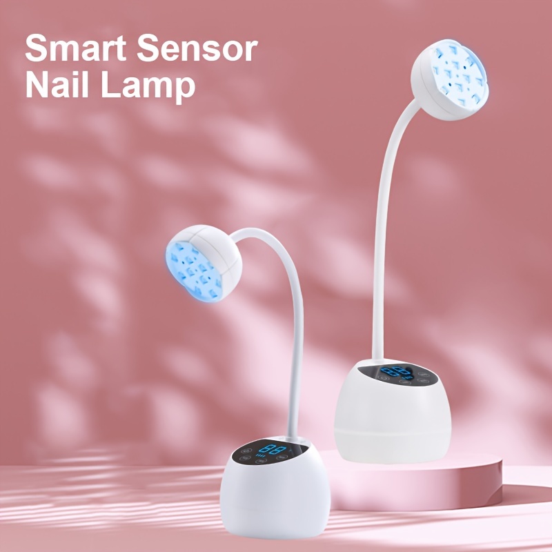 smart sensor led nail lamp 27w with timer lcd display fast drying gel uv lamp for home and salon use usb rechargeable details 1