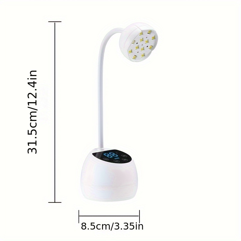 smart sensor led nail lamp 27w with timer lcd display fast drying gel uv lamp for home and salon use usb rechargeable details 8