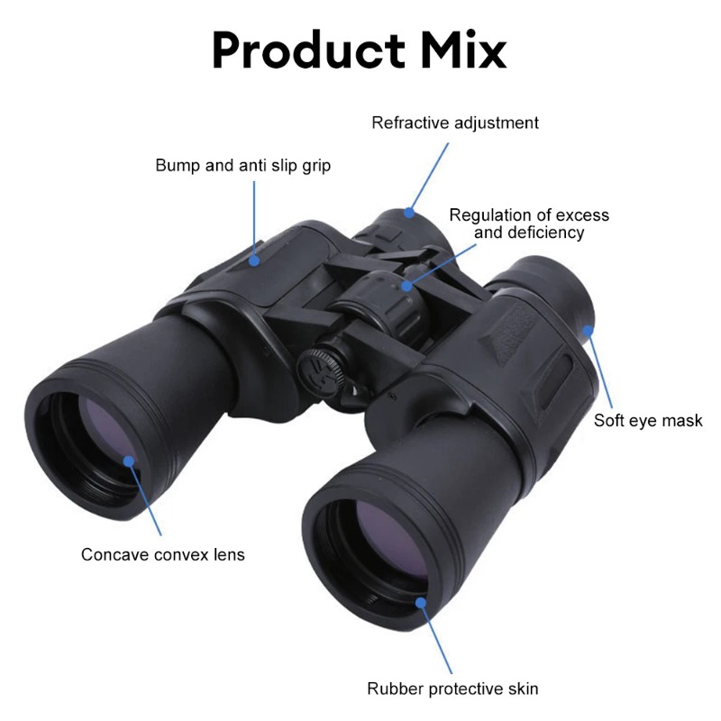 hiking binoculars high clear telescopes portable handheld large eyepiece binoculars for outdoor camping survival equipment details 4