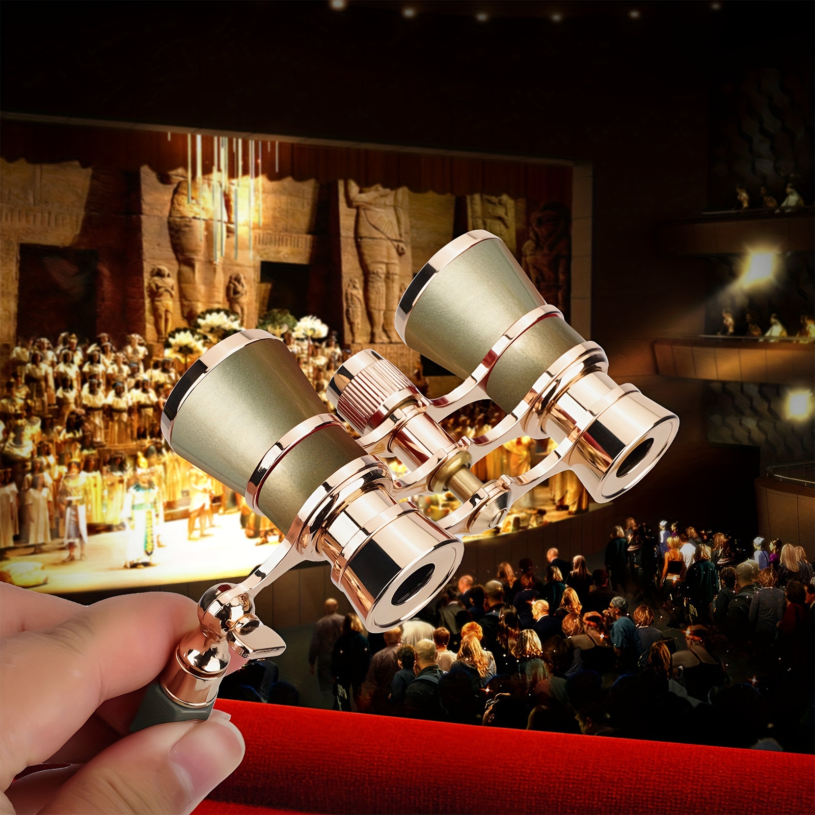 glasses binoculars   retro telescope compact handle for concerts operas theater competitions fine gift details 2