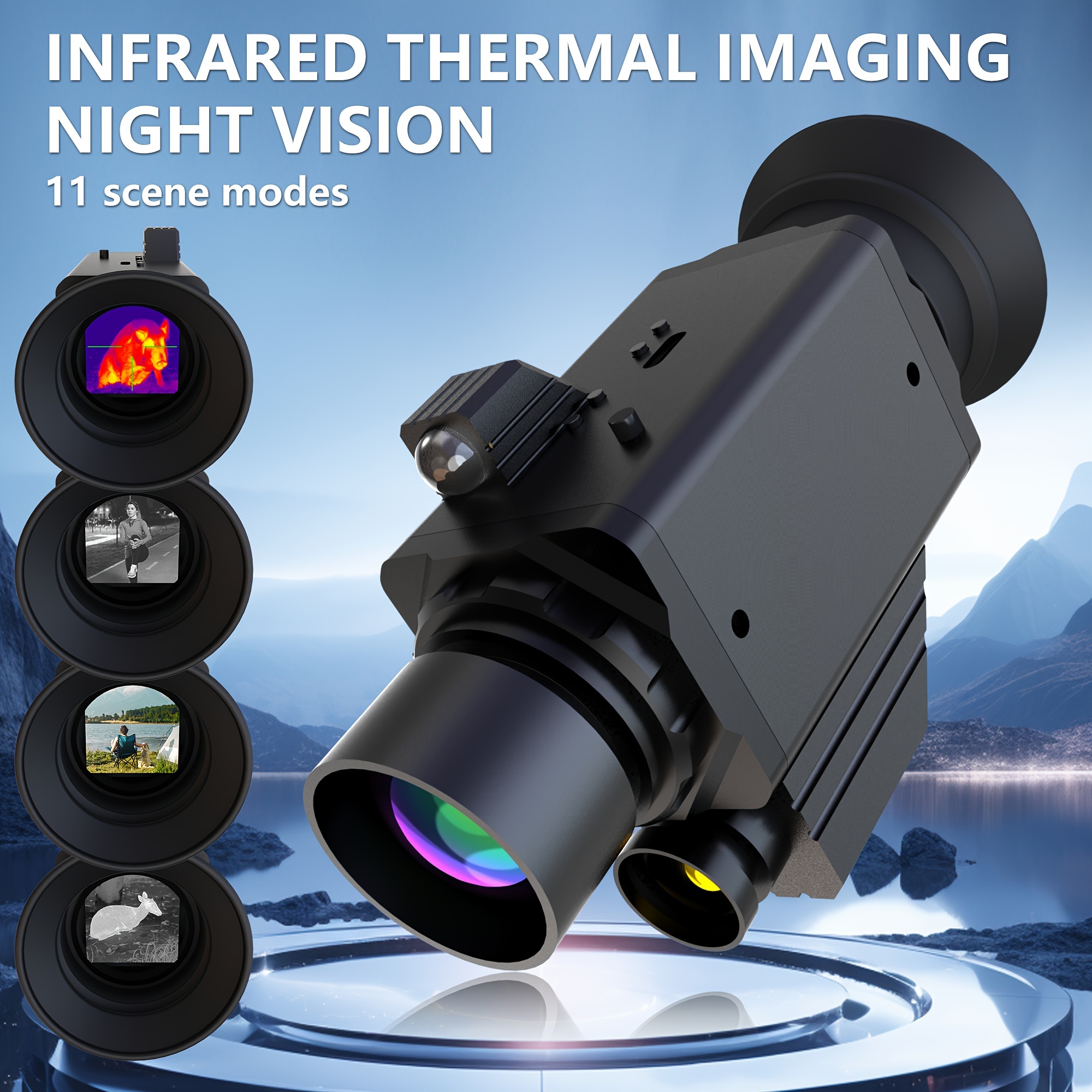 infrared thermal imaging night vision monocular 4k thermal monocular for adults night vision 7x scope infrared thermal camera with 11 mode for outdoor camping animal observation details 0