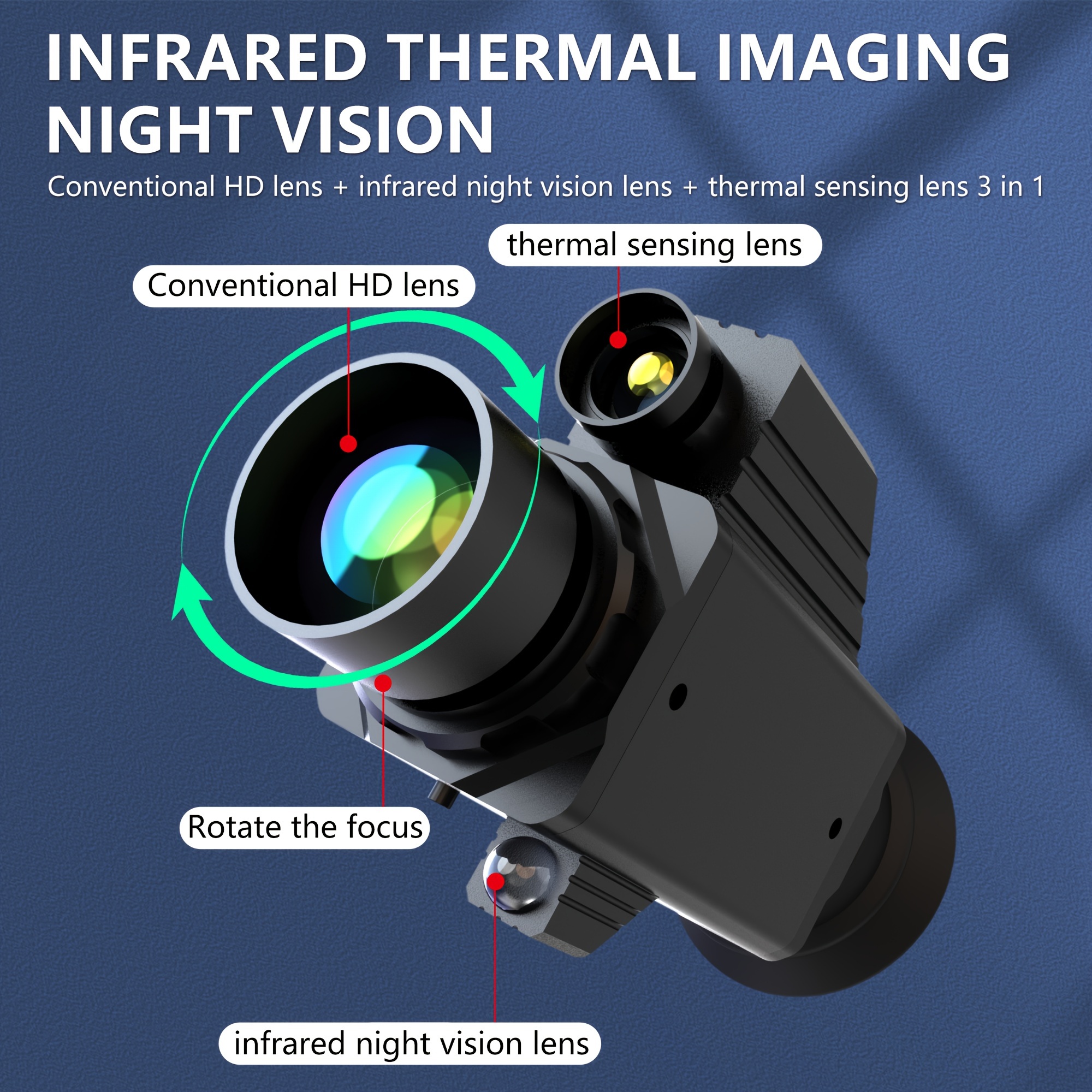 infrared thermal imaging night vision monocular 4k thermal monocular for adults night vision 7x scope infrared thermal camera with 11 mode for outdoor camping animal observation details 3