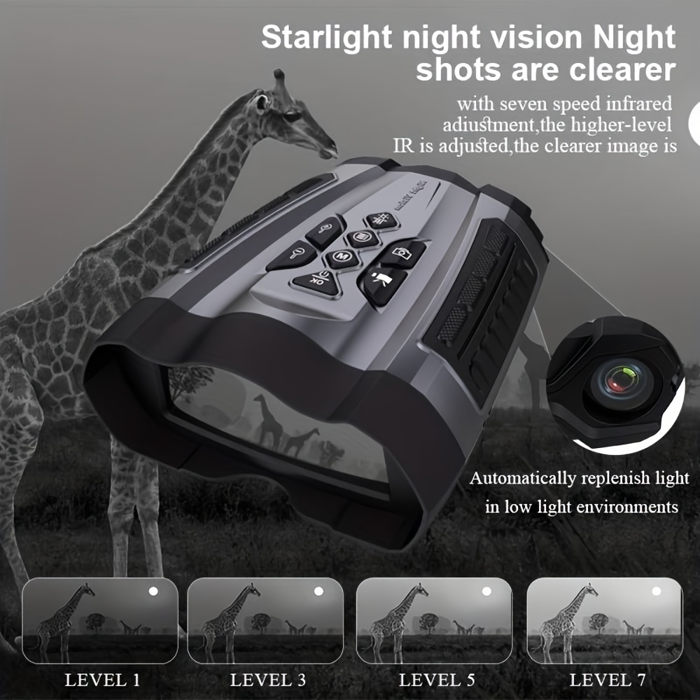 night vision camera outdoor glasses digital high definition night infrared low light all black telescope imaging device 8x zoom with 32g memory card details 3