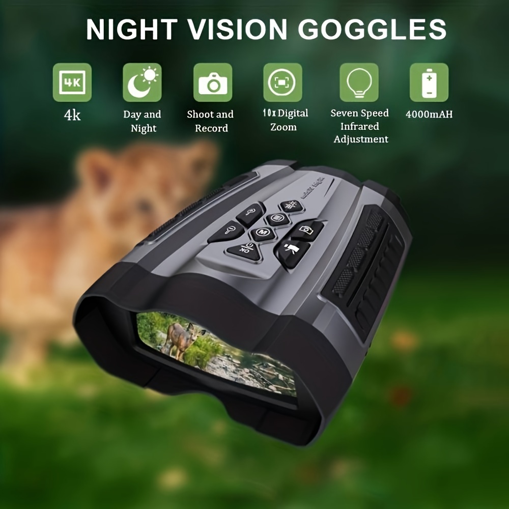 night vision camera outdoor glasses digital high definition night infrared low light all black telescope imaging device 8x zoom with 32g memory card details 6