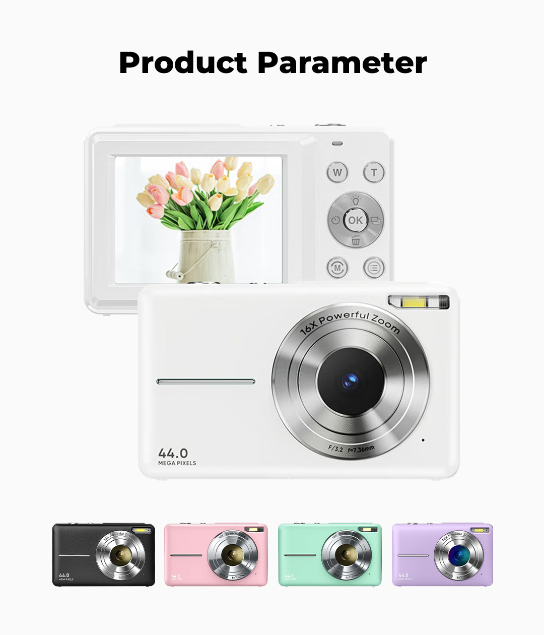 digital camera fhd 1080p 16x zoom digital camera with 32gb sd card compact point shoot camera portable small camera for birthday christmas gift details 0